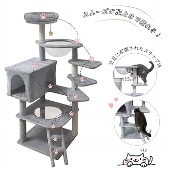 Amazon | RAKU キャットタワー シニア猫 太った猫 短足猫 子猫